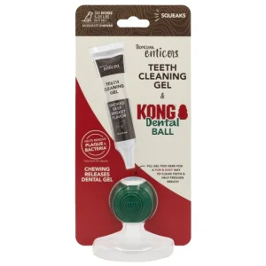 Tropiclean & KONG | Dog Dental Ball Kit | The Enticer Pack | Smoked Beef Brisket Flavour