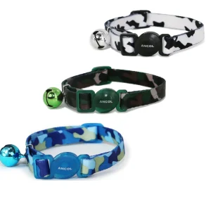 Ancol Safety Camouflage Cat Collar with Breakaway Buckle and Bell